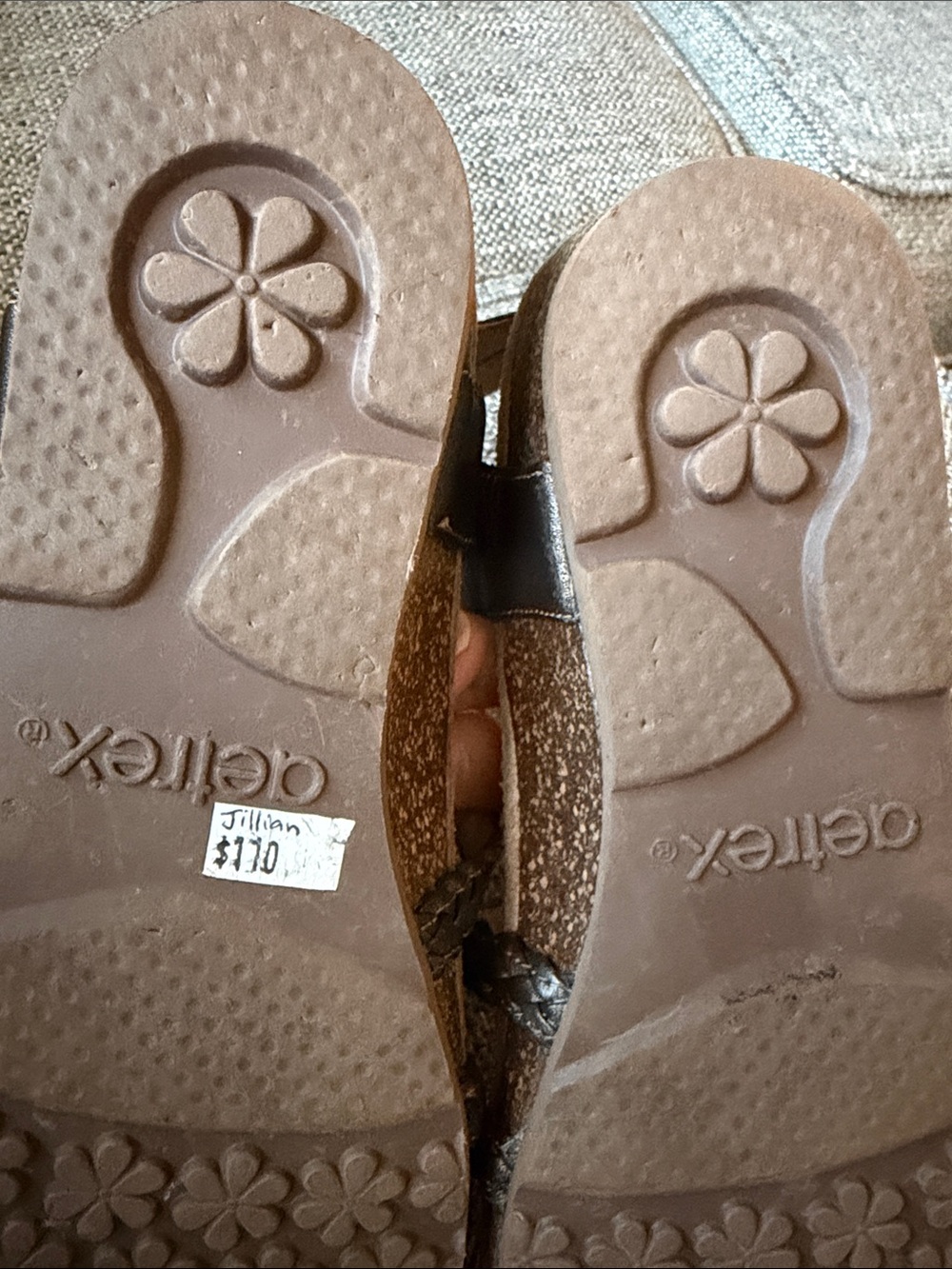 Aetrex Jillian Bronze Leather Braided Quarter Strap Orthotic Sandals Size 9.5 - Picture 9 of 9